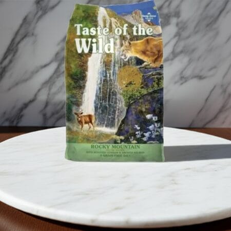 aste of the Wild Rocky Mountain Cat Food – grain-free, high protein cat food with roasted venison and salmon available at Reem Pet Store Pakistan