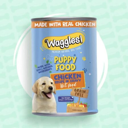 Waggles puppy food chicken in gravy