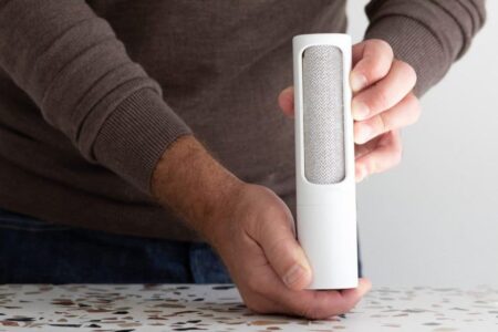 Lint Roller Rotatable Blue