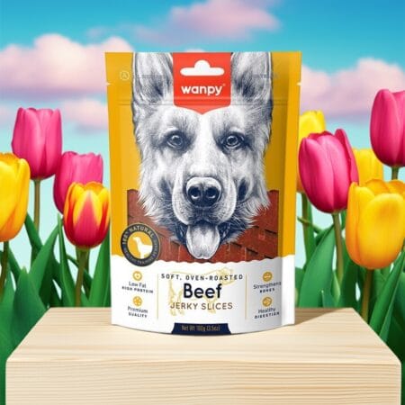 Wanpy Beef Jerky Slices Dogs 100g – soft premium dog treats made with real beef