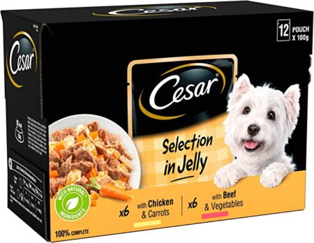 Cesar Dog Food Jelly with Tender Chicken