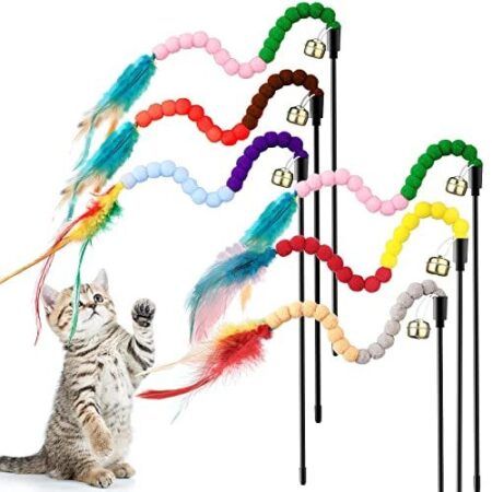 “Cat Playing Stick with Long Tail Interactive Cat Toy — Reem Pet Store Pakistan”