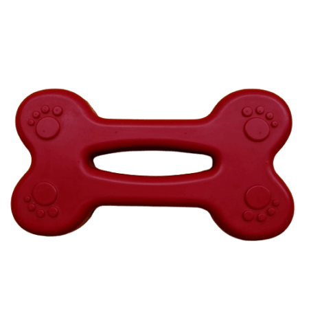 Red Flat Rubber Bone Toy