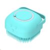 Pet bath brush with shampoo dispenser for dog and cat silicone grooming scrubber
