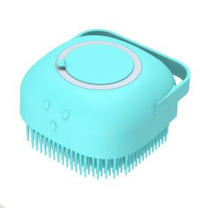 Pet bath brush with shampoo dispenser for dog and cat silicone grooming scrubber
