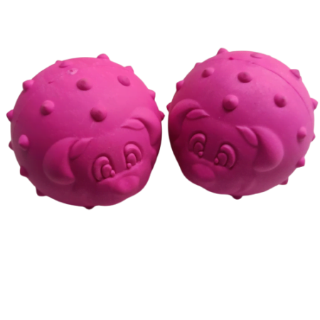 Rubber Teether Toy Dog Face Printed