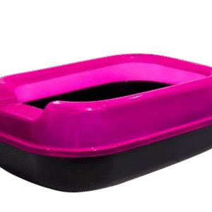 Rounded-Rectangle-Cat-Litter-Tray-Dark-Pink-