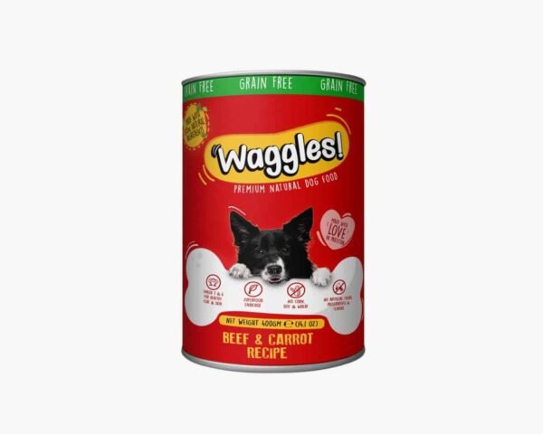 Waggles Beef & Carrot Dog Food Tin 400 G