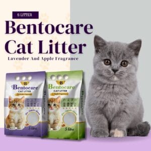 Bentocare Cat Litter premium bentonite clumping litter with apple and lavender scents Pakistan