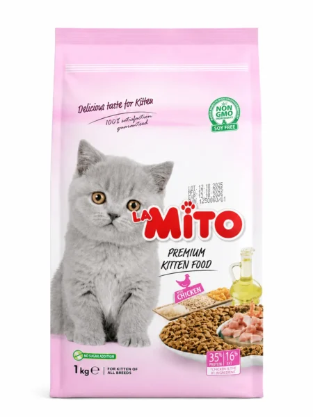 La Mito Premium Kitten Food with Chicken 1kg for kittens of all breeds