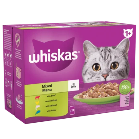 BWhiskas Mixed Menu Beef Chicken Tuna Salmon