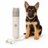 USB pet nail grinder for cats and dogs with German Shepherd puppy.