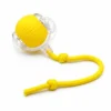 Yellow P02 USB rechargeable smart rolling pet ball with rope