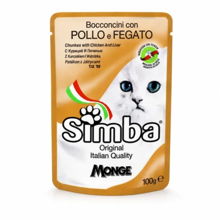 Simba Chicken and Liver Cat Food 100g wet food pouch for adult cats