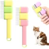 Purple and yellow Candy Pet Comb for cat and dog grooming