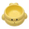 Yellow seal-shaped cat feeding bowl for cats and kittens