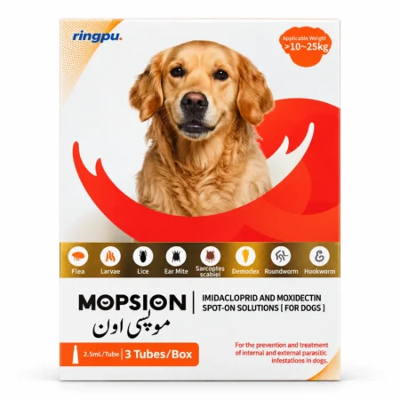 Mopsion Spot on Solution For Dogs (10-25kg) Ear Mite And Worm Protection 1-Tube (2.5ML)