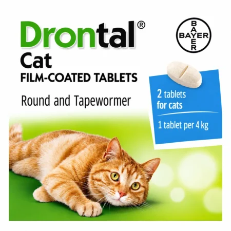 Drontal Tablets for Cats for roundworm and tapeworm treatment
