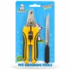 Yellow and black pet nail clipper and metal file for cats and dogs