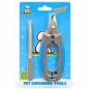 Pet nail clipper and file set for cats and dogs in grey and blue
