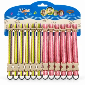 Adjustable striped puppy collar for small dogs and cats